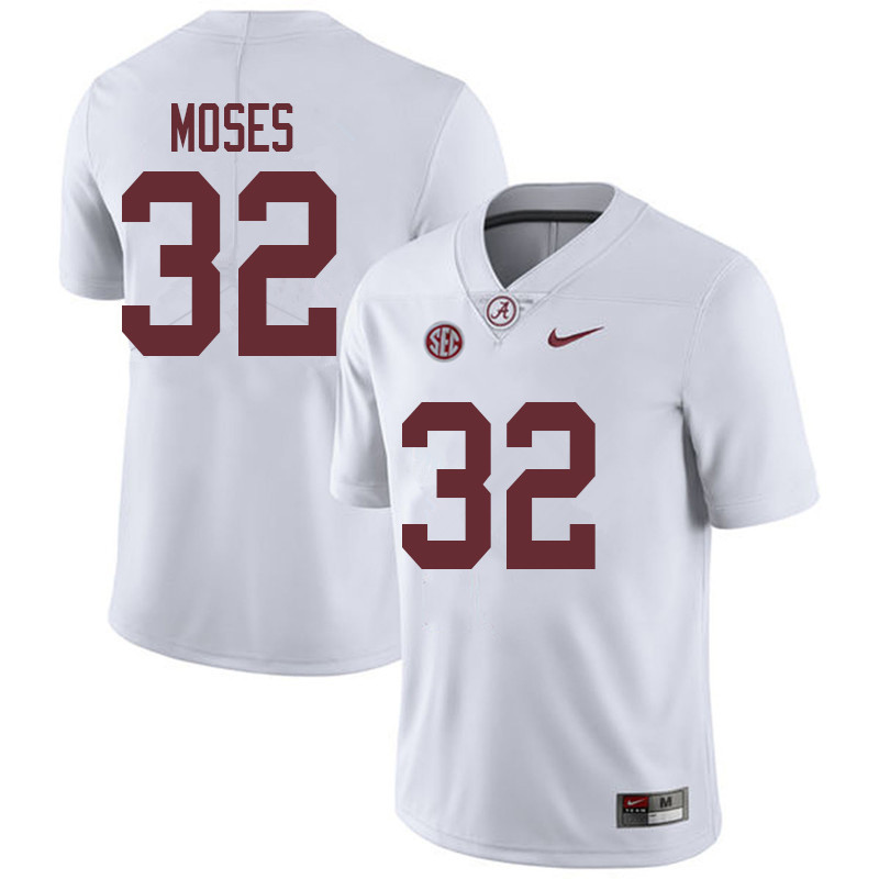 Alabama Crimson Tide Men's Dylan Moses #32 White NCAA Nike Authentic Stitched 2018 College Football Jersey DC16O50WK
